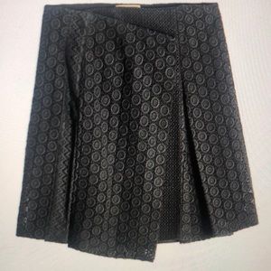 Burberry Howe Mixed Lace Pleated Wrap Skirt